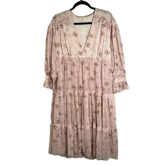 Ghospell Midi Dress Tiered Floral Size Small - Picture 1 of 7